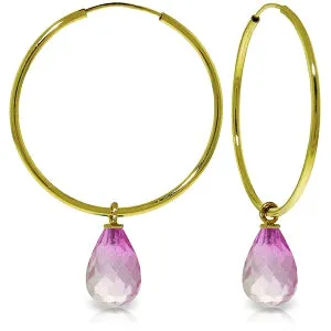 4.5 Carat 14K Solid Yellow Gold Margherita Pink Topaz Earrings