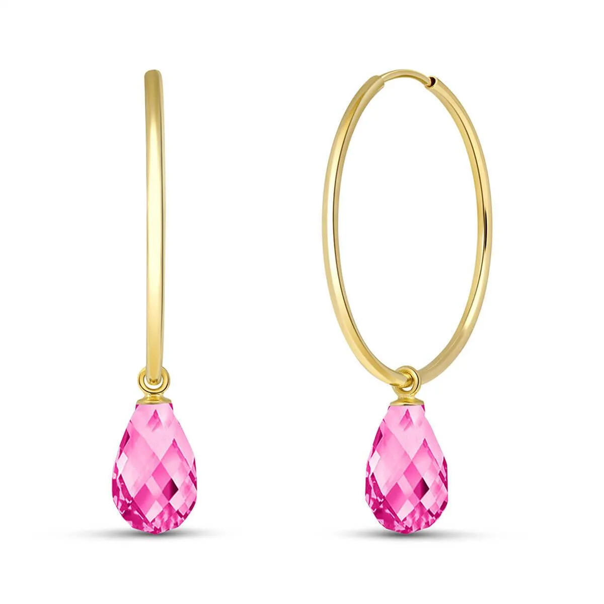 4.5 Carat 14K Solid Yellow Gold Margherita Pink Topaz Earrings