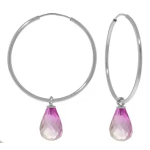 4.5 Carat 14K Solid Yellow Gold Margherita Pink Topaz Earrings