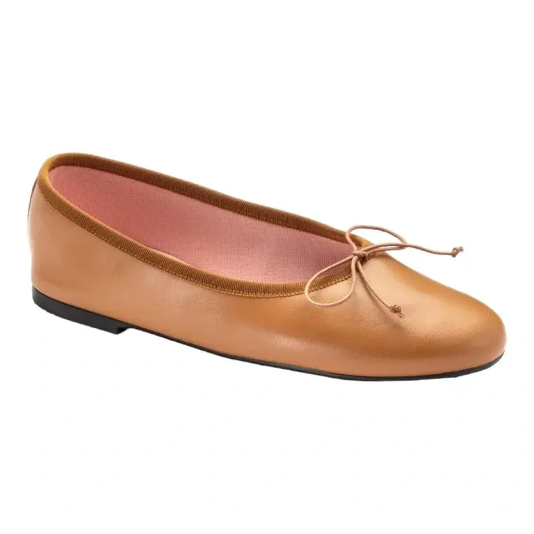 49788 - Tan Soft Leather Flats for Teen/Women by Pretty Ballerinas