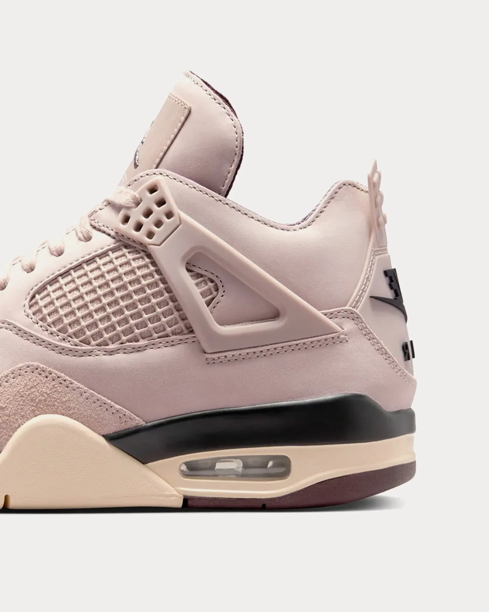 Air Jordan 4 Fossil / Pewter /  Burgundy High Top Sneakers