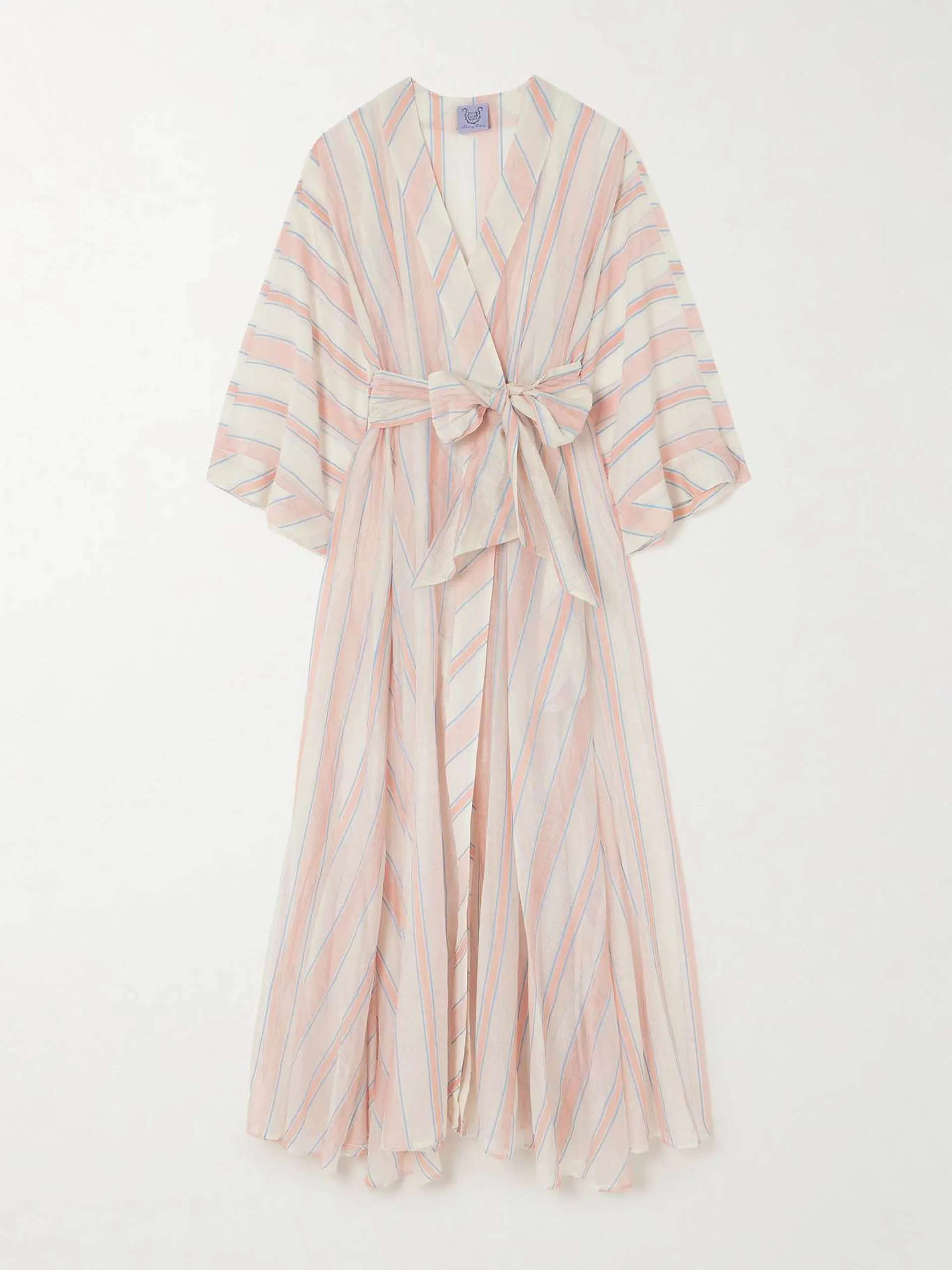 Almudena striped cotton and silk-blend voile maxi dress
