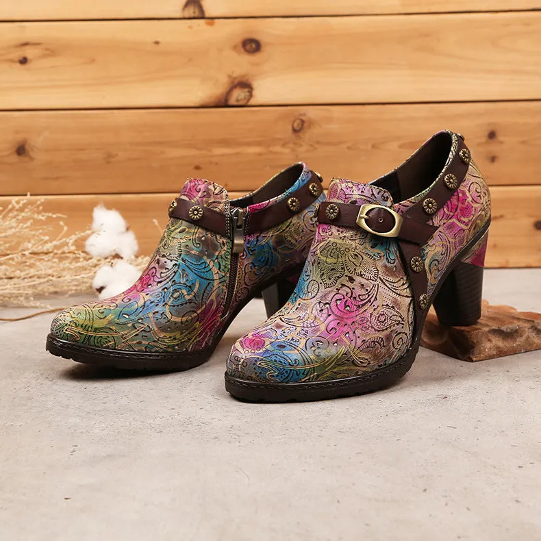 Bohemian Gradient Hollow Leather Pumps