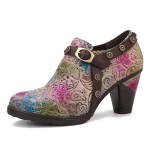 Bohemian Gradient Hollow Leather Pumps