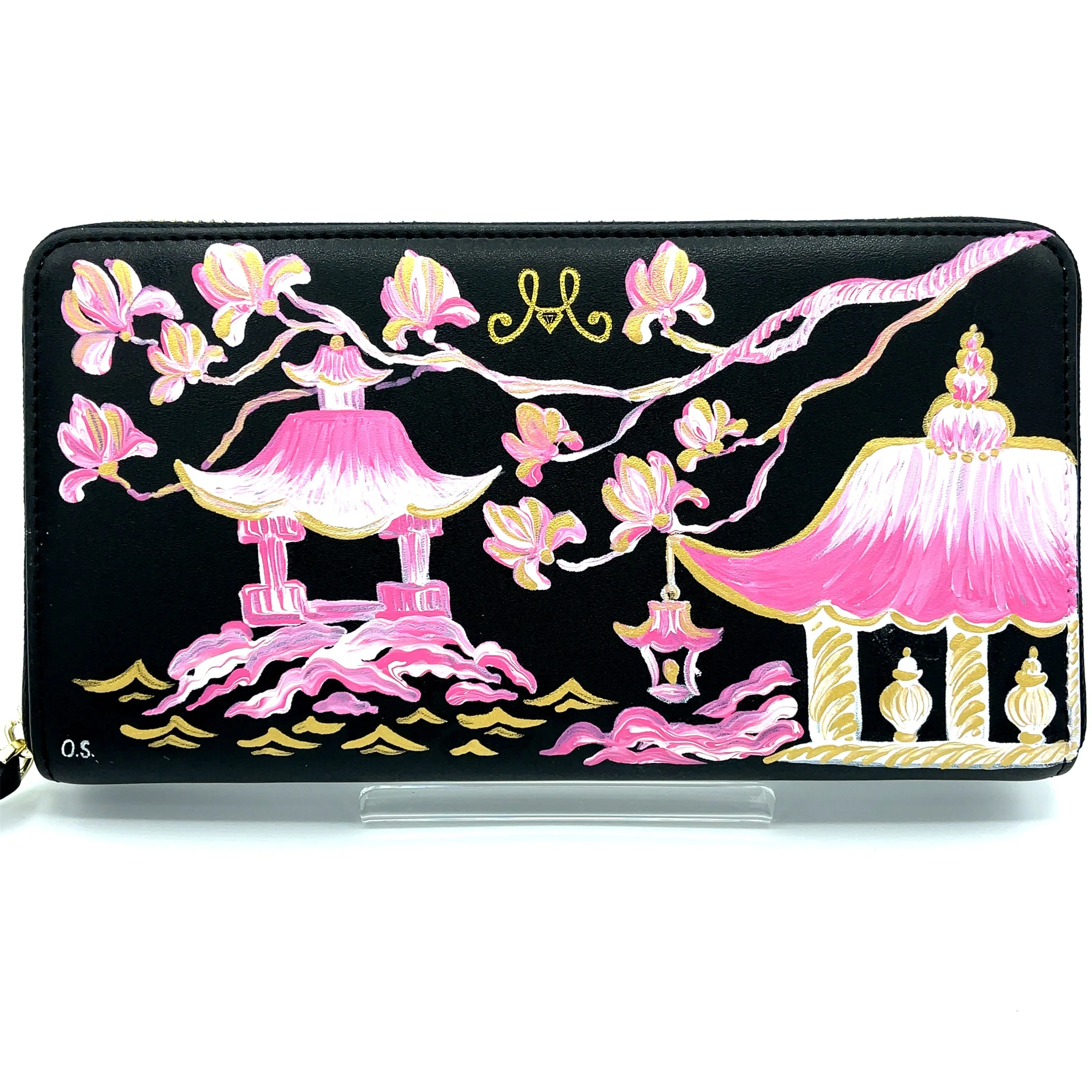 Chinoiserie Jewelry Travel Case Wallet One-Of-A-Kind Hand Painted Wanderlust Travel Essential