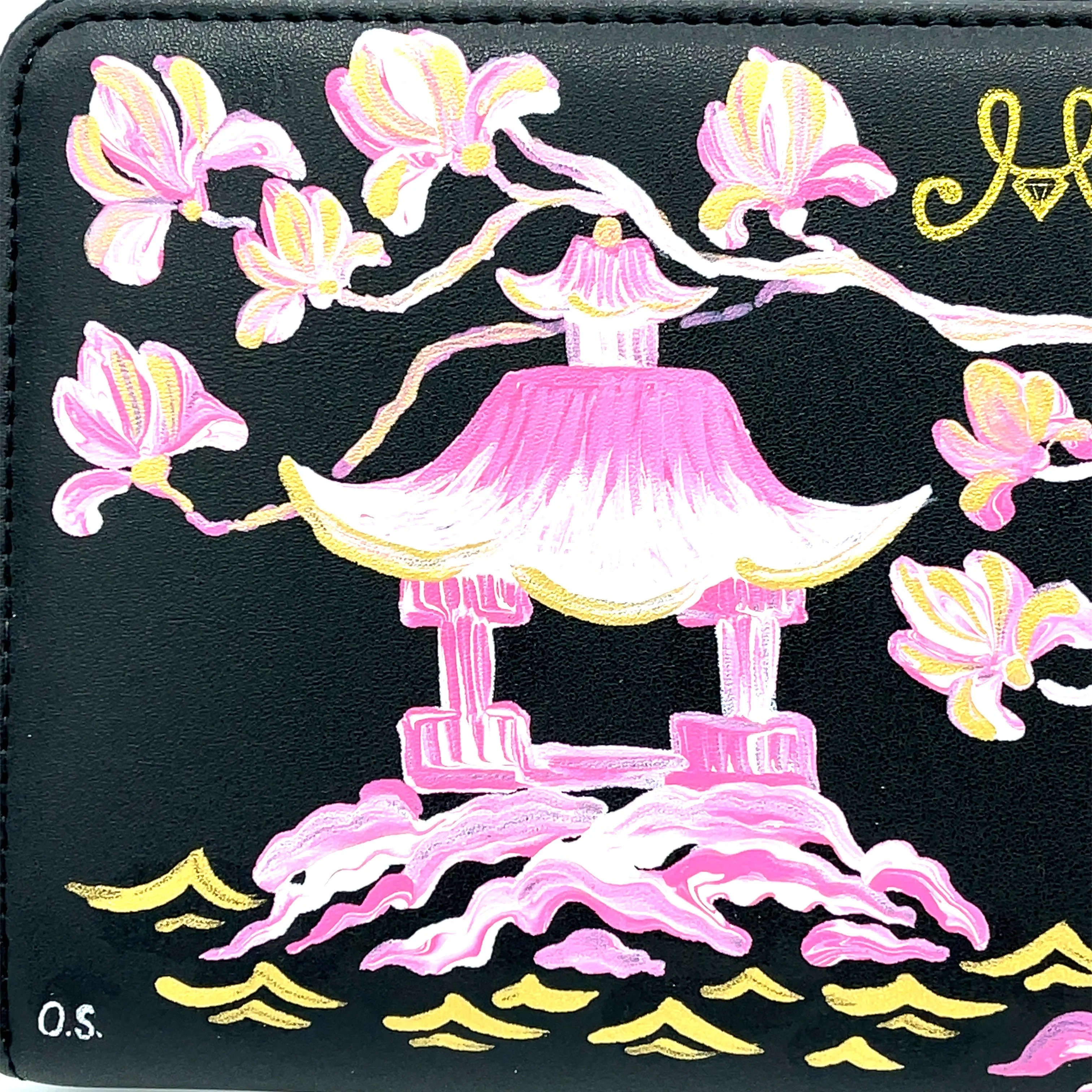Chinoiserie Jewelry Travel Case Wallet One-Of-A-Kind Hand Painted Wanderlust Travel Essential