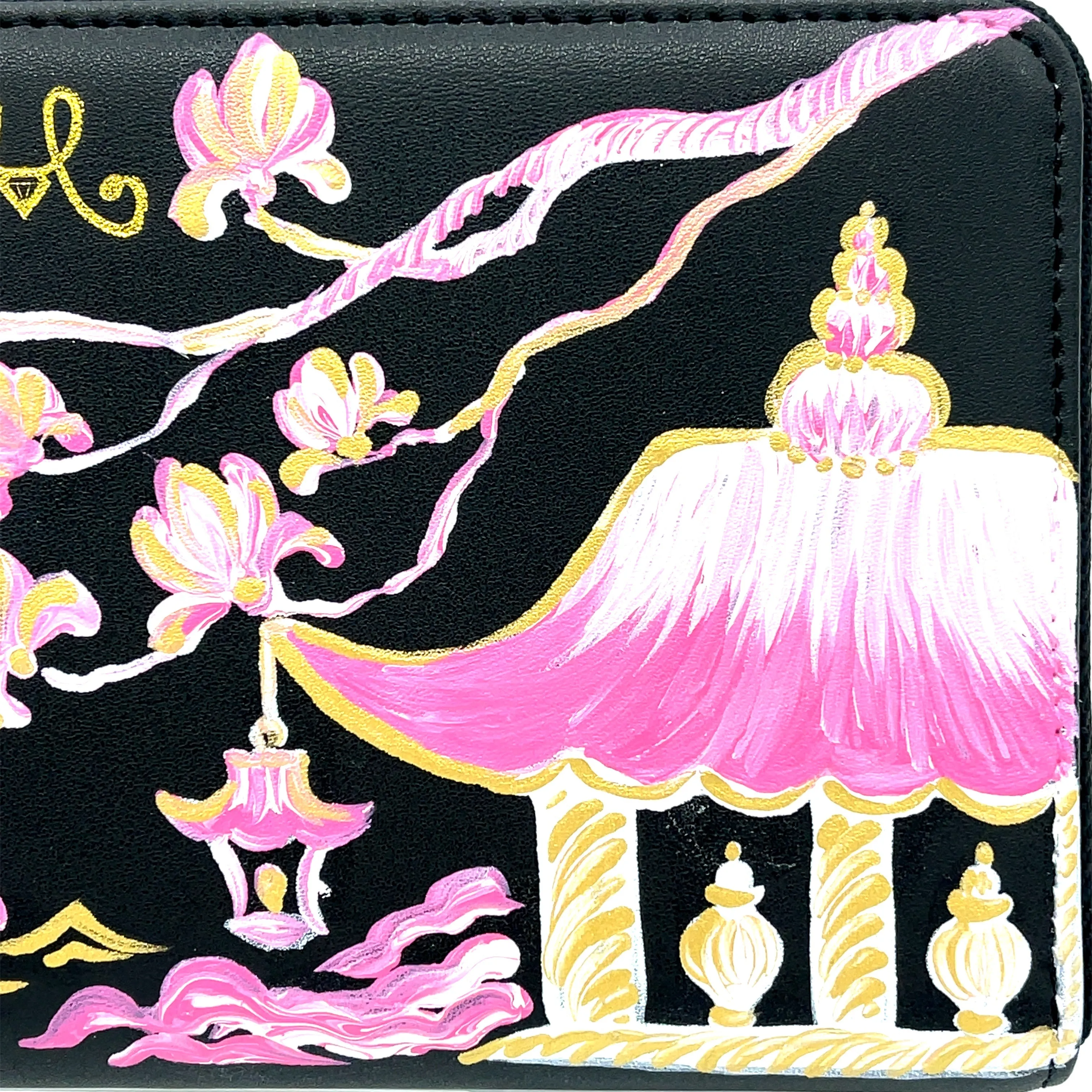 Chinoiserie Jewelry Travel Case Wallet One-Of-A-Kind Hand Painted Wanderlust Travel Essential