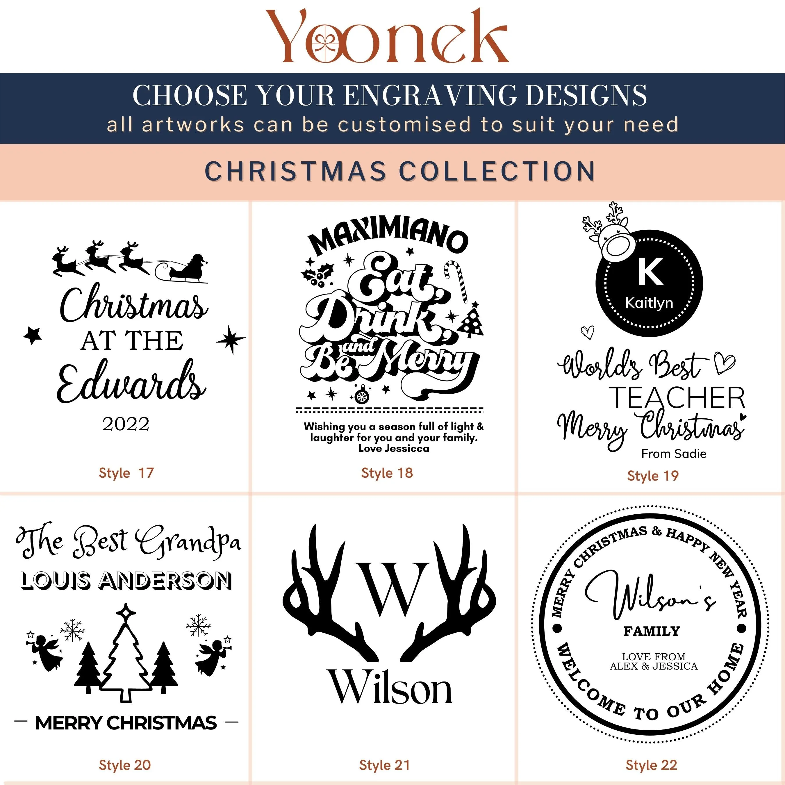 Christmas Custom Engraving Coir Doormat