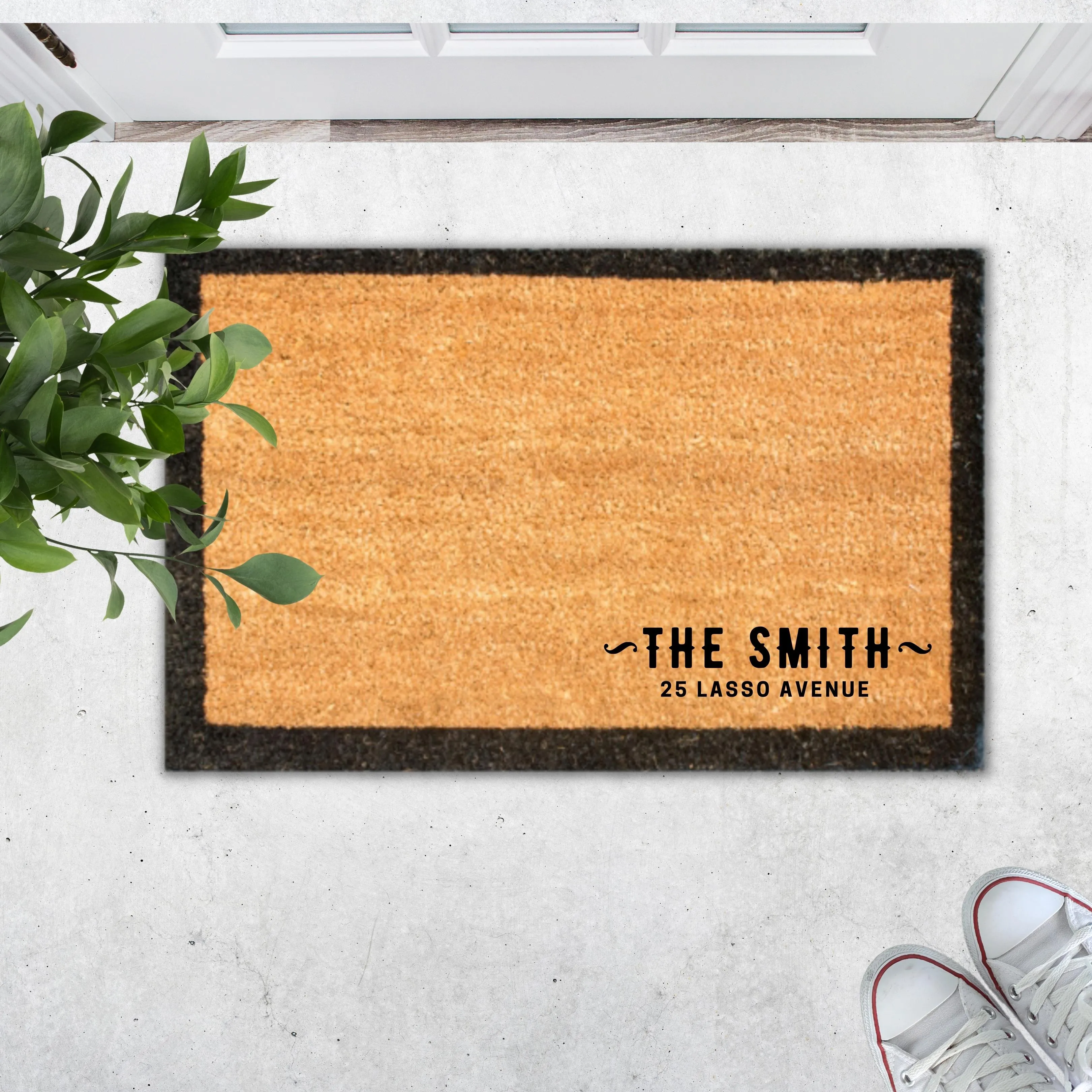 Customised Black Border Doormat