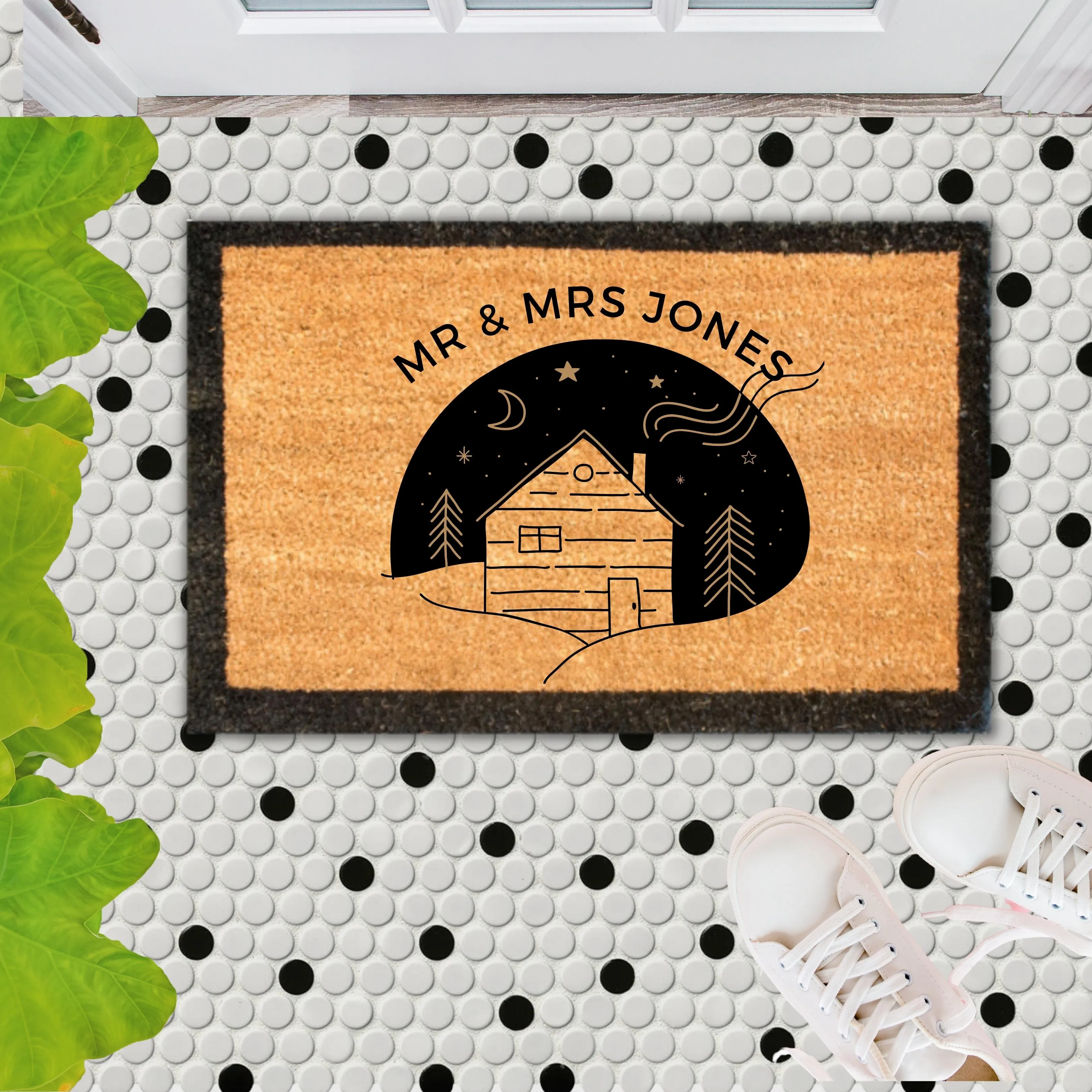 Customised Black Border Doormat