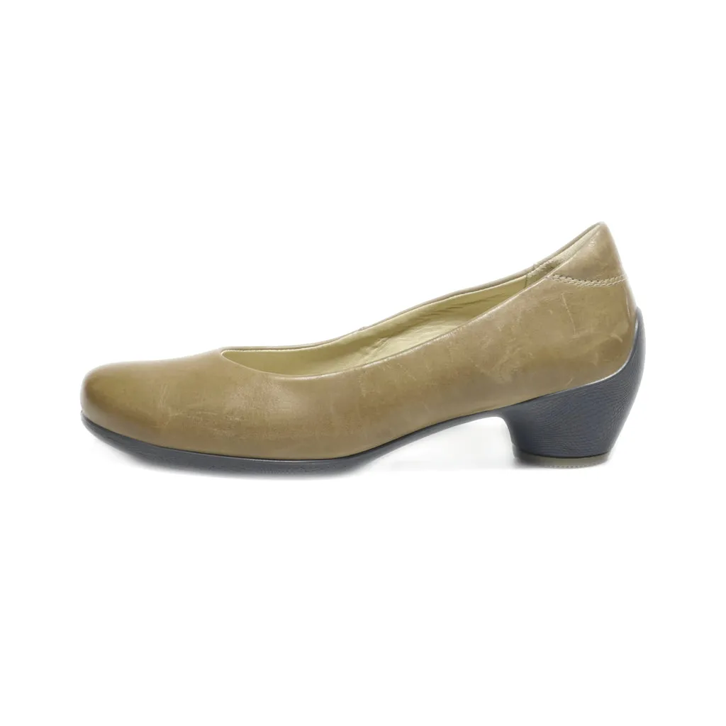 Ecco Mid-Heel Shoes Leather Beige Colour For Women