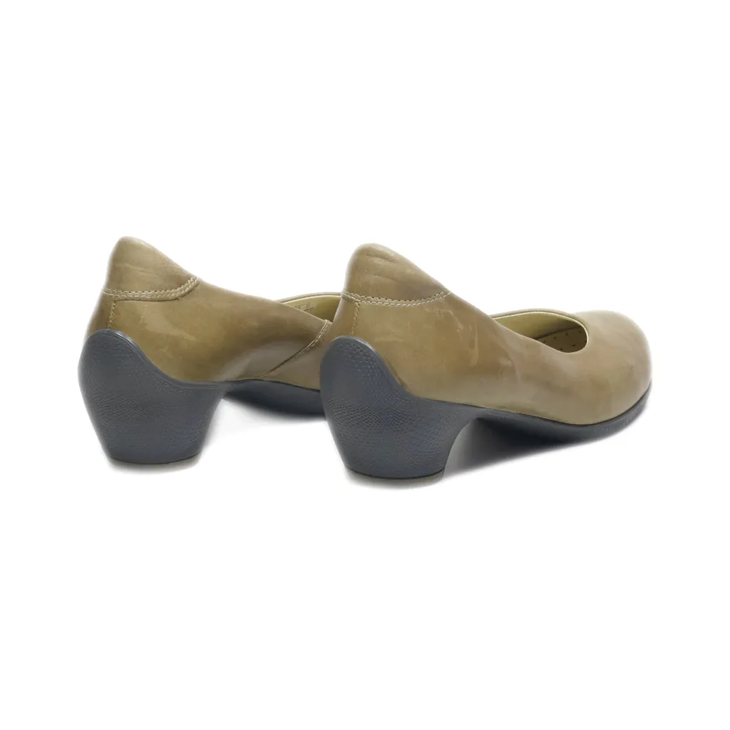 Ecco Mid-Heel Shoes Leather Beige Colour For Women