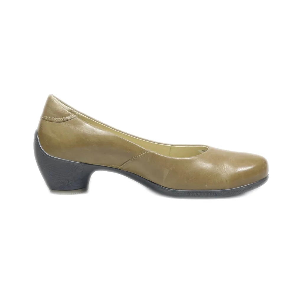 Ecco Mid-Heel Shoes Leather Beige Colour For Women