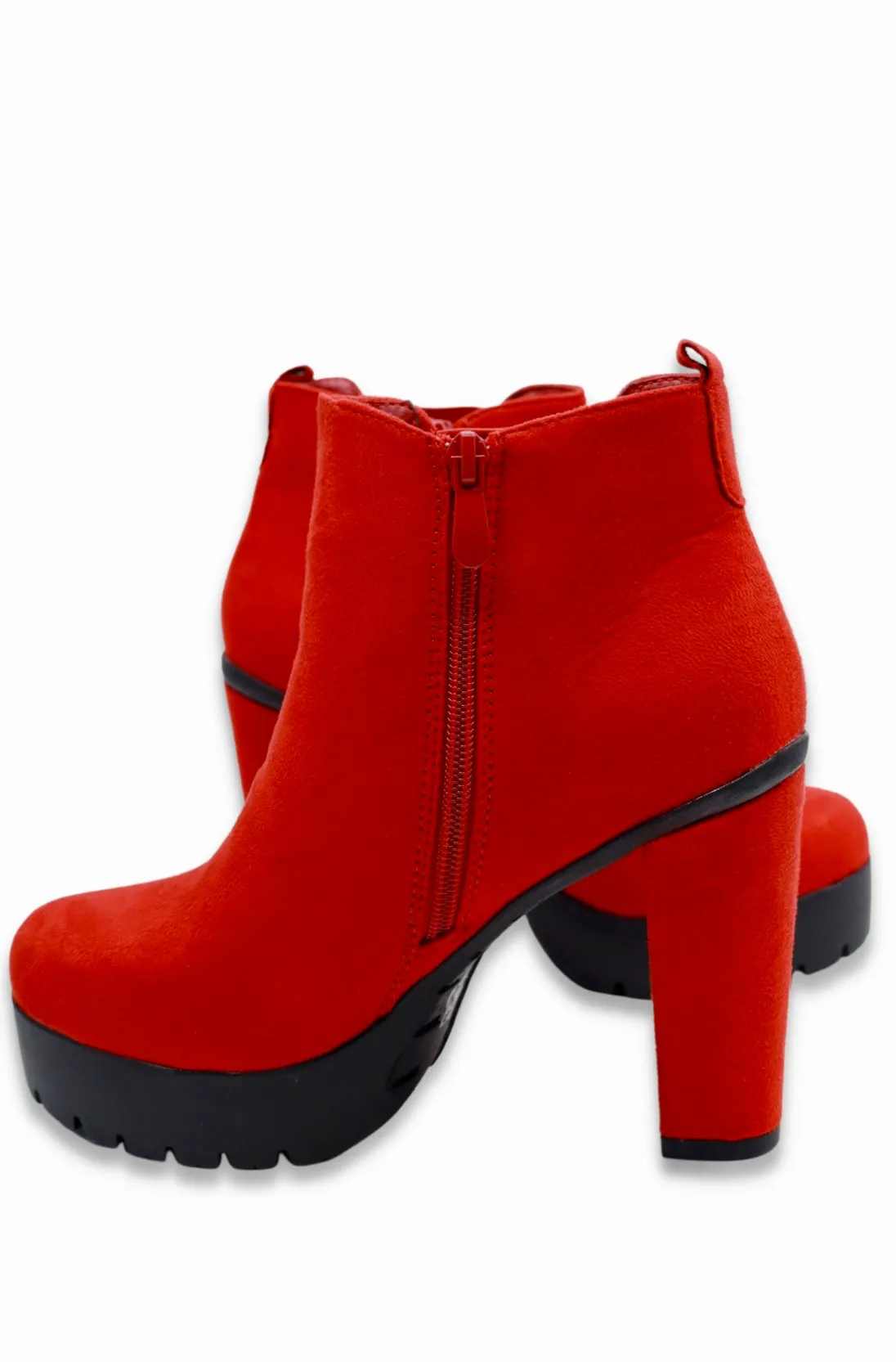 Edwin Women’s Suedette Ankle Boots (Red)