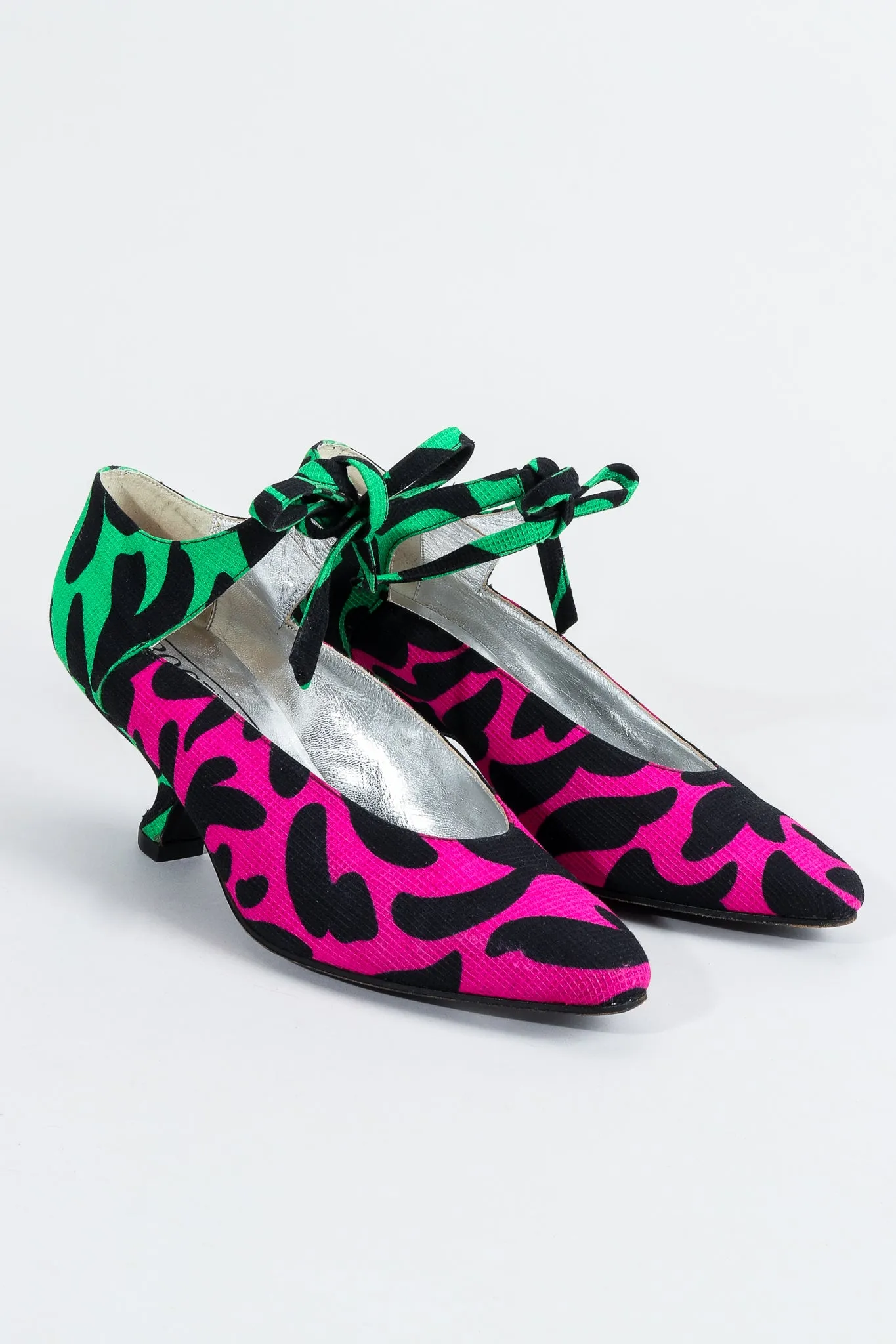 Electric Satin Colorblock Heels
