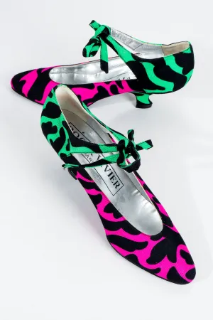 Electric Satin Colorblock Heels