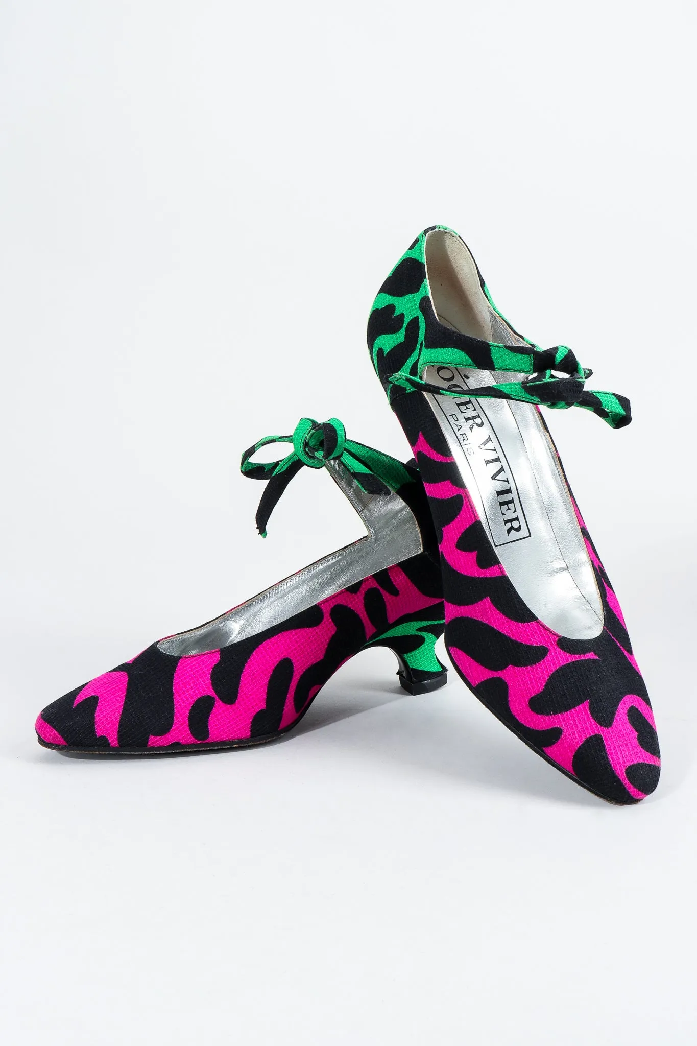 Electric Satin Colorblock Heels