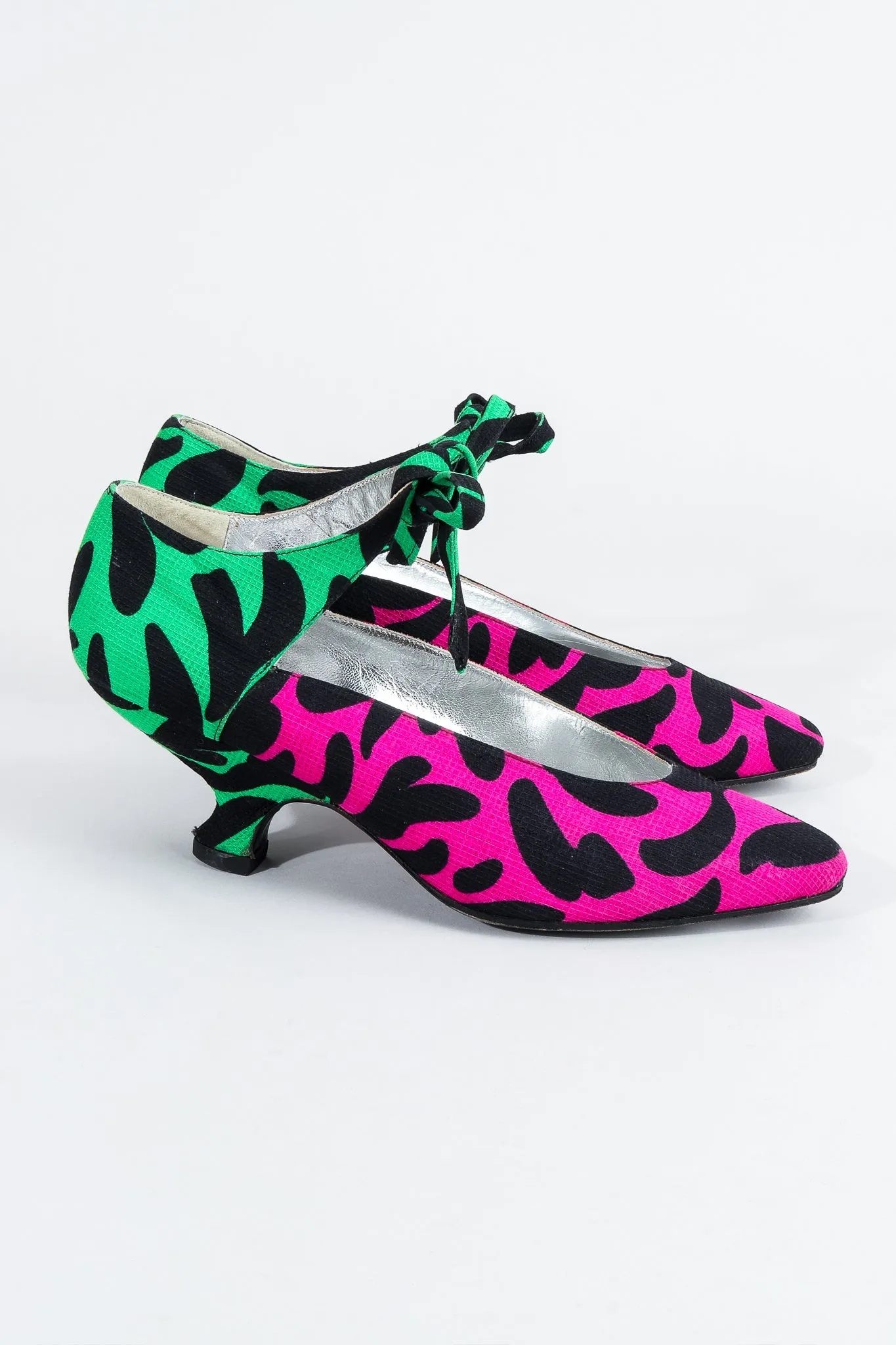 Electric Satin Colorblock Heels