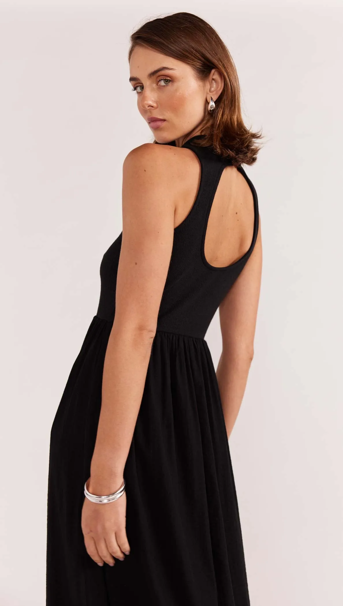 EVA HIGH NECK MIDI DRESS
