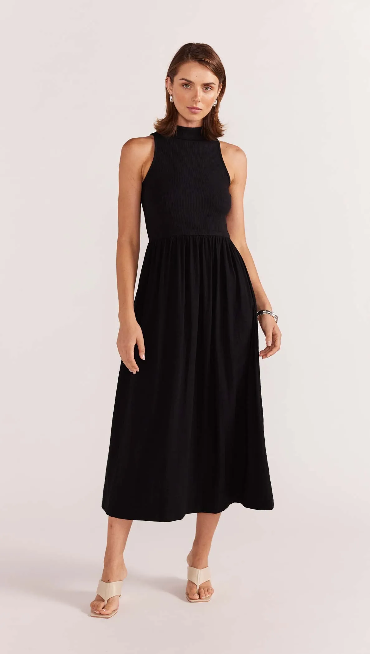 EVA HIGH NECK MIDI DRESS
