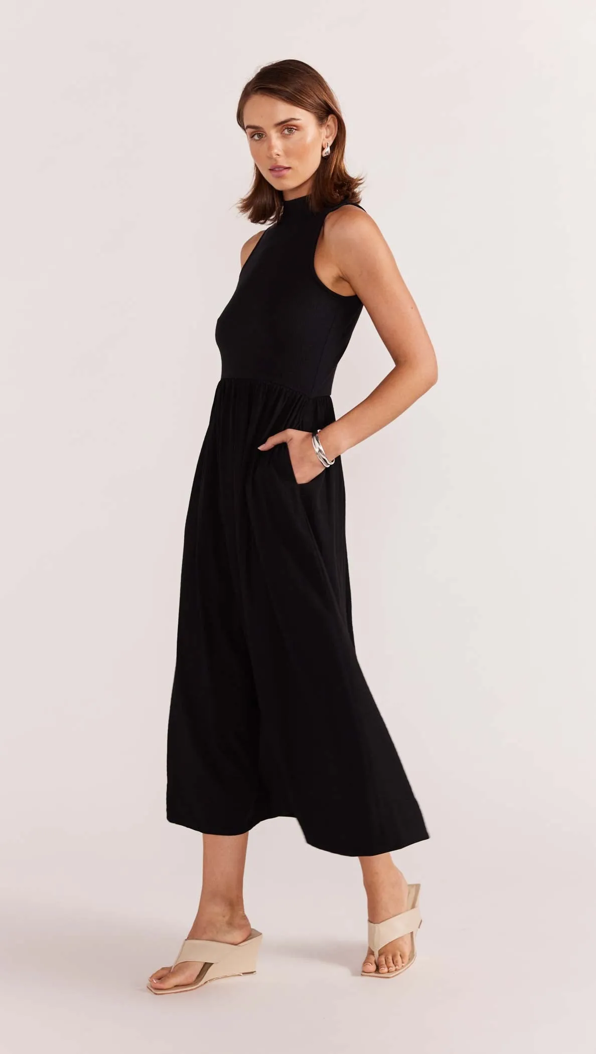 EVA HIGH NECK MIDI DRESS