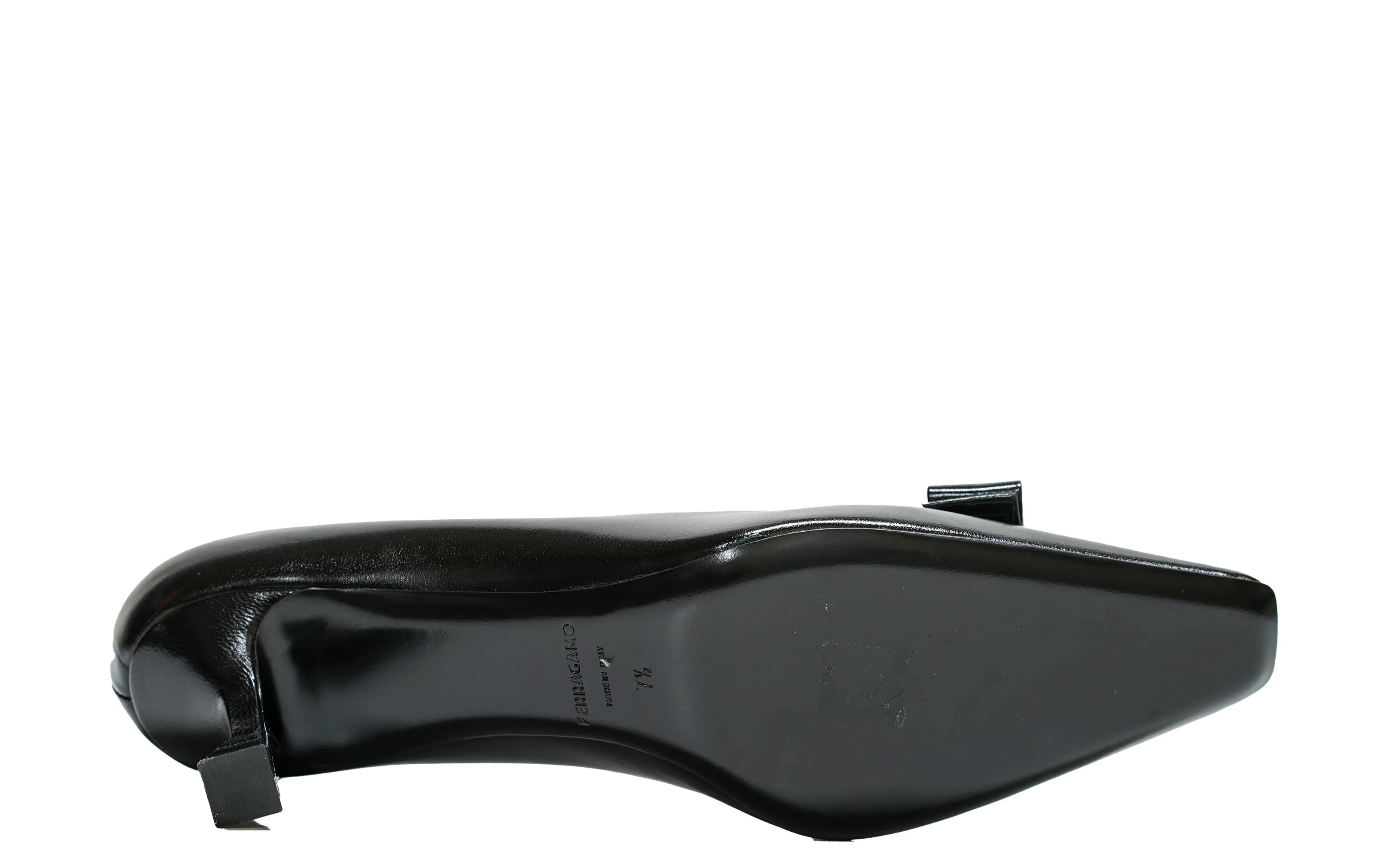 Ferragamo Women's Black Leather Bow Pump 6cm SIWAR 0766401 - 50% off