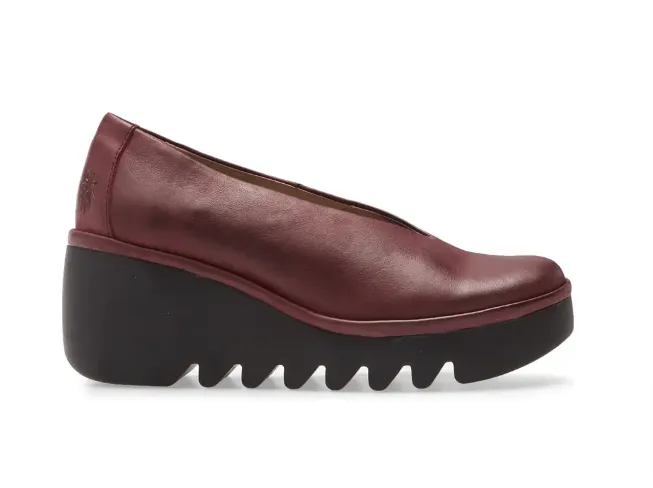 Fly London Women's Beso Wedge Pumps- Verona Wine