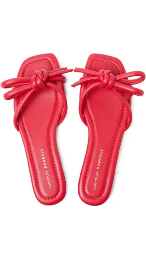 Hadley Leather Bow Flat Sandal