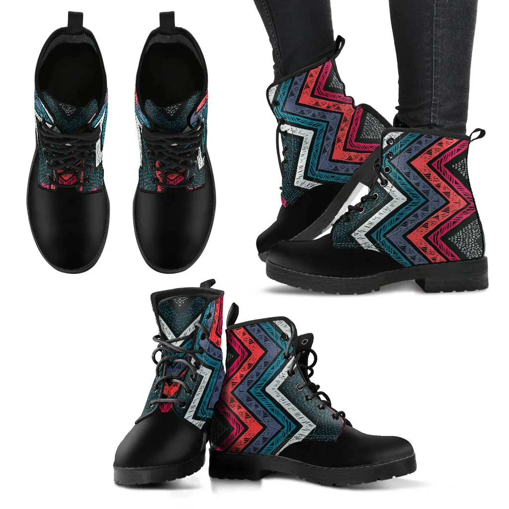 HandCrafted Minimal Hippie Women's Vegan Leather Combat Boots