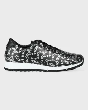 Jimmy Choo Zwart / Zilver Leren Sneakers