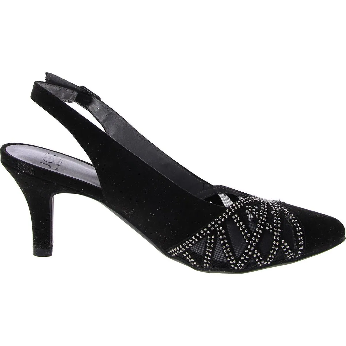 Jones New York Womens  GILLIS Faux Suede Kitten heel Slingback Heels