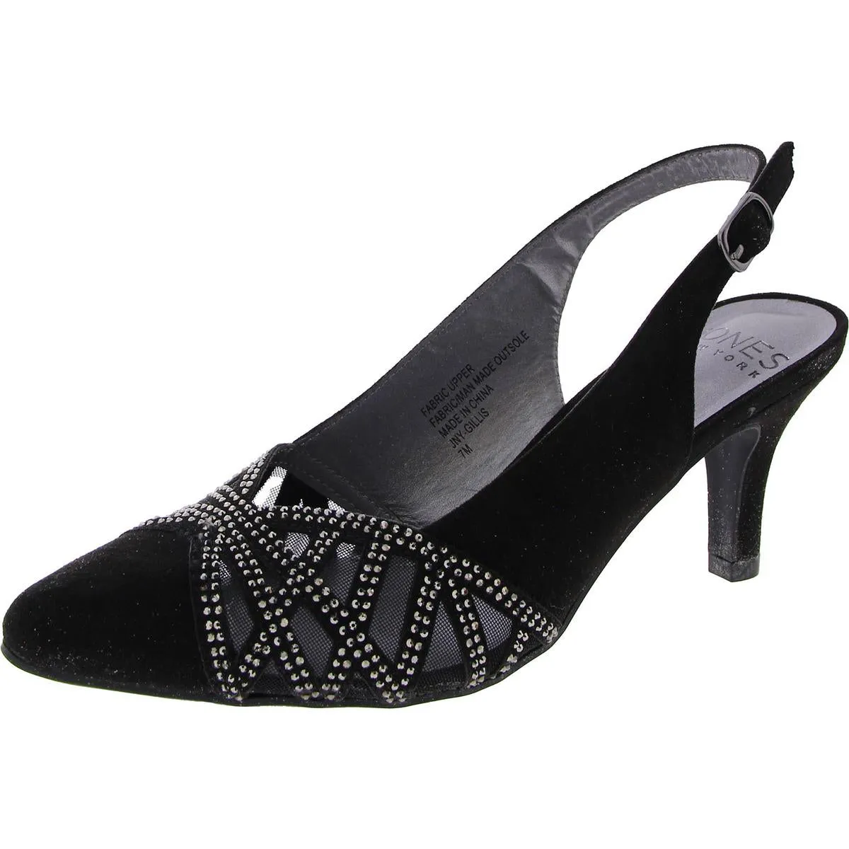 Jones New York Womens  GILLIS Faux Suede Kitten heel Slingback Heels