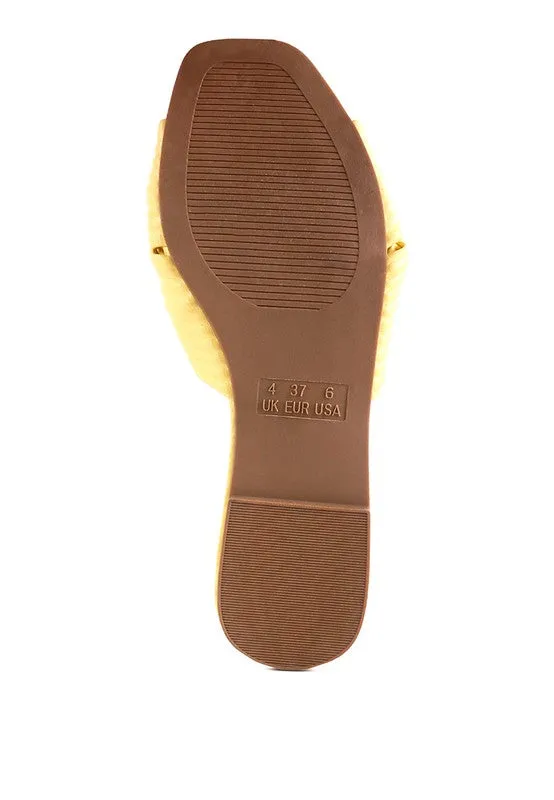 Little Jane Textured Bow Yellow Slider Flats