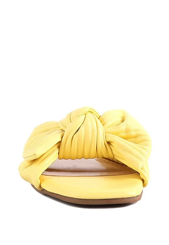 Little Jane Textured Bow Yellow Slider Flats