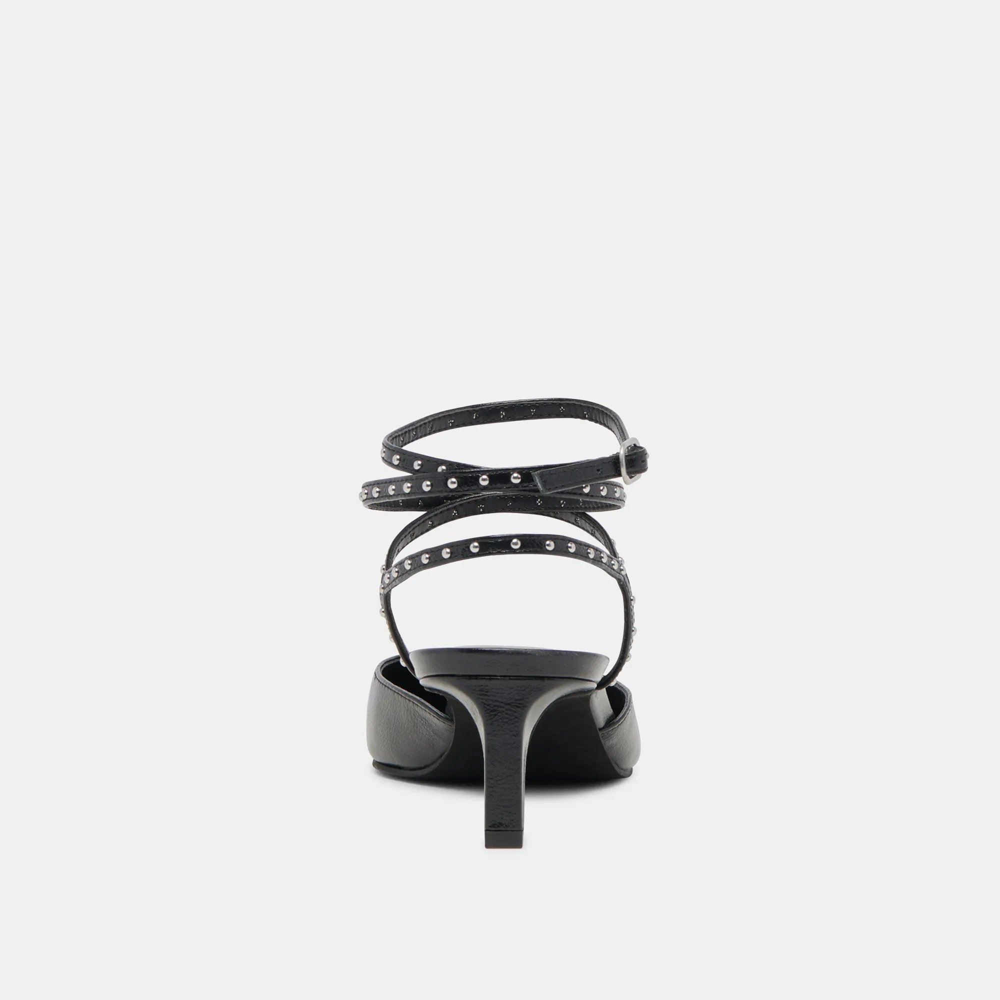 LOKLYN STUD HEELS MIDNIGHT CRINKLE PATENT - re:vita