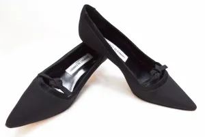 Manolo Blahnik Black Satin Evening Shoes, EU35.5