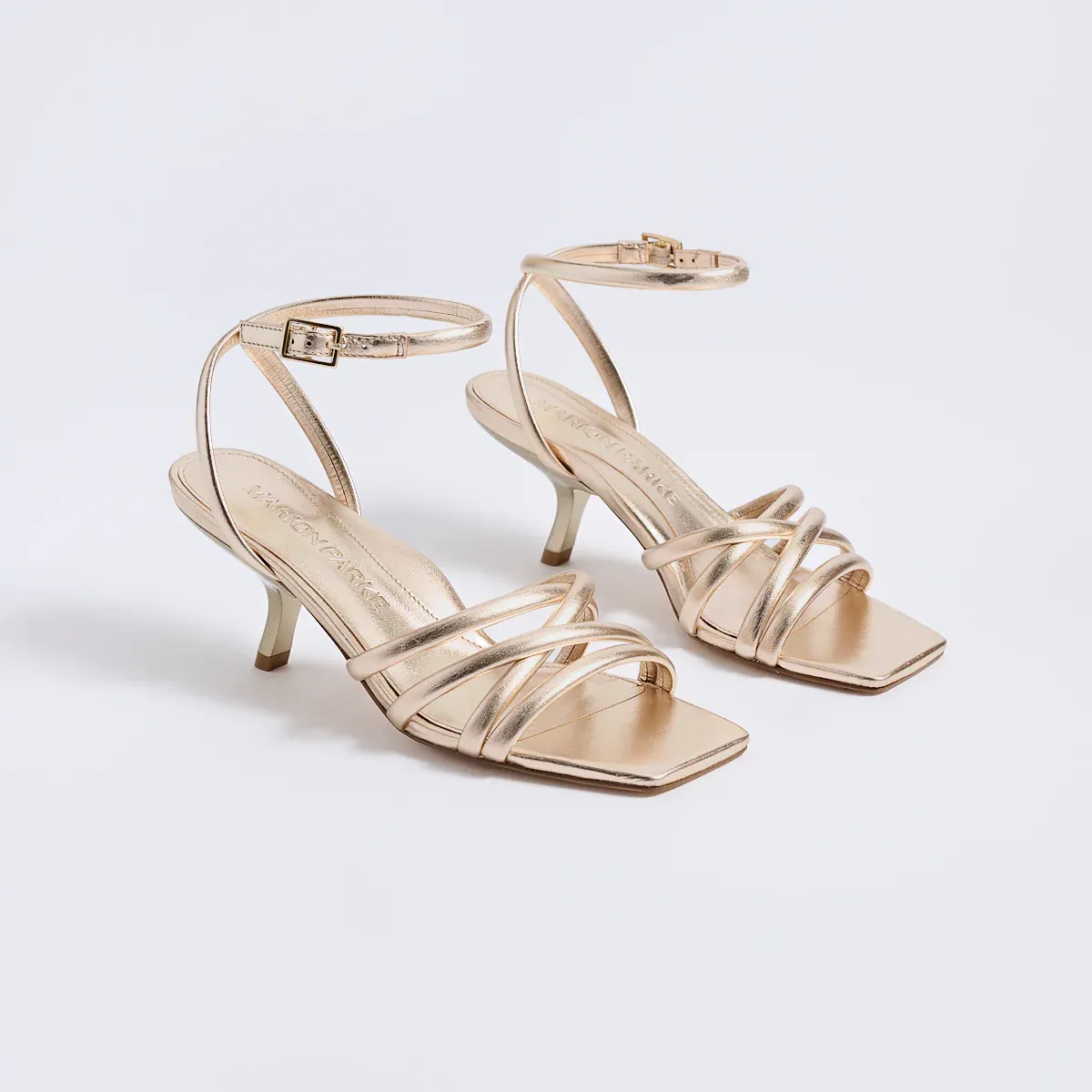 Marion Parke | Clara Angled Heel in Soft Gold