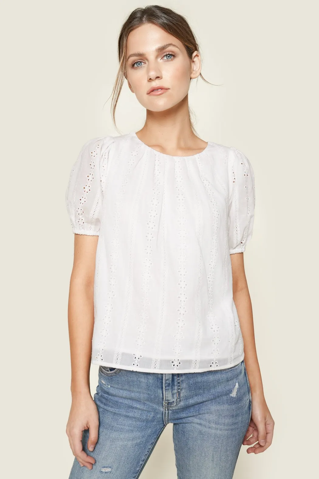 Marmont Eyelet Bow Tie Top