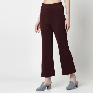 Maroon Lycra Bell Bottom Pant