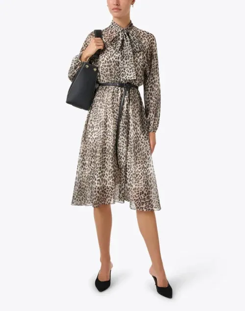 Max Mara Studio Glizia Leopard Silk Dress