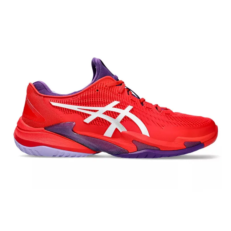 Men's Asics Court FlyteFoam 3 Novak, Classic Red/White, 9 D Medium