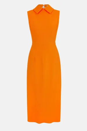 Miles Dress In Hot Orange Double Crepe