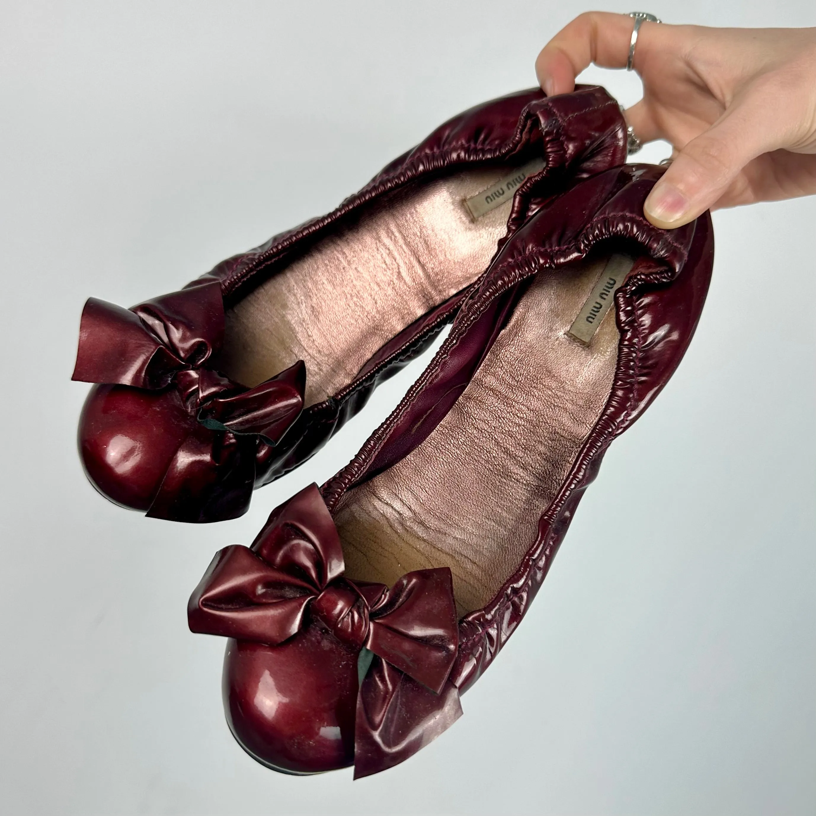 Miu Miu Oxblood Ballet Flats (6.5)
