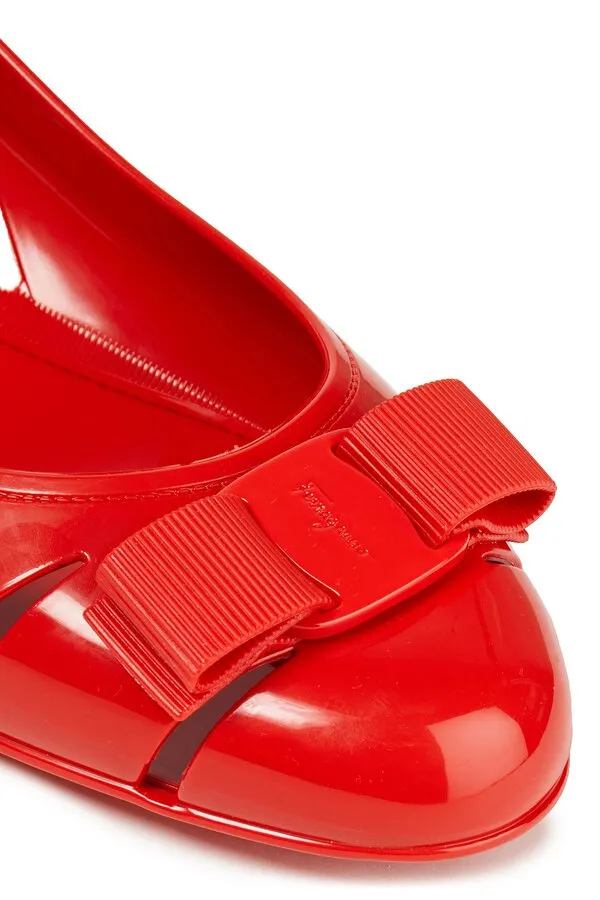 NEW SALVATORE FERRAGAMO Vara Jelly Women's 726364 Arid Coral Ballet Flat Size 6 C MSRP $350
