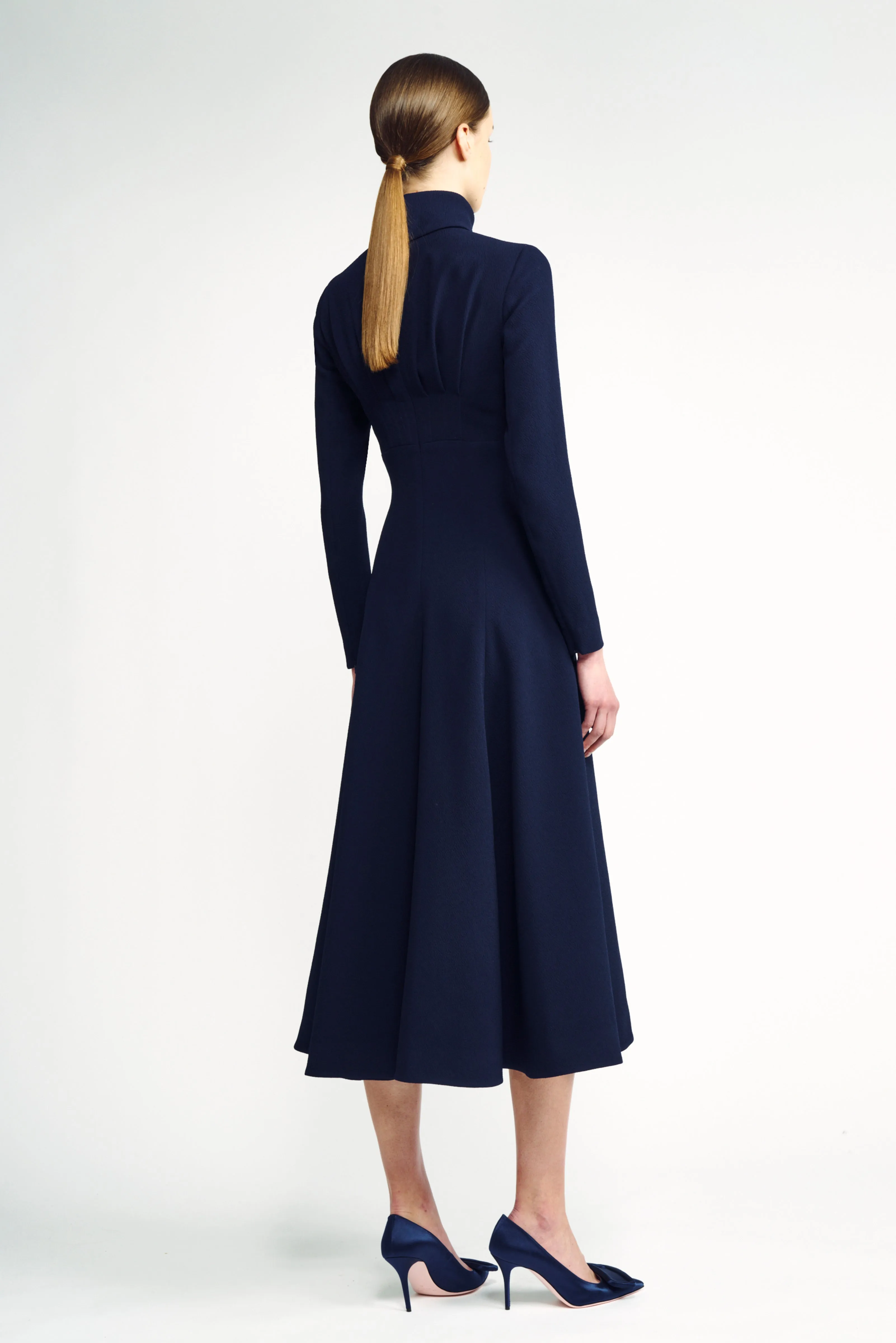 Oakley Midnight High-Neck Double Crepe Dress