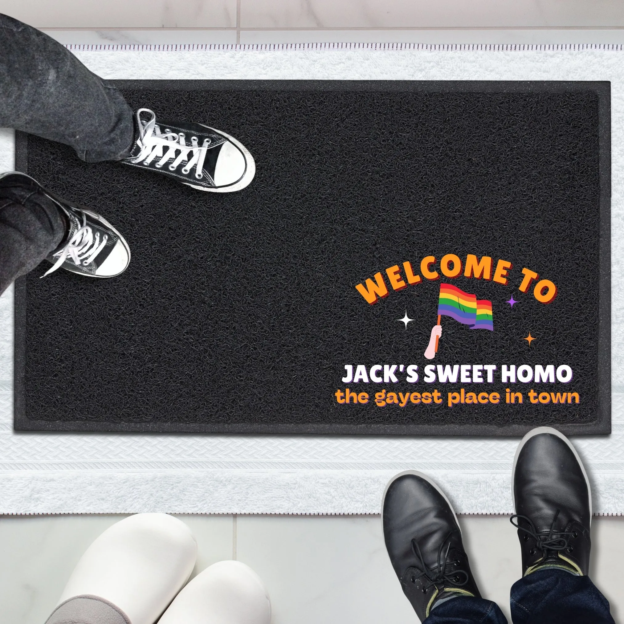 Personalised Welcome Front Doormat - PVC Loop Pile