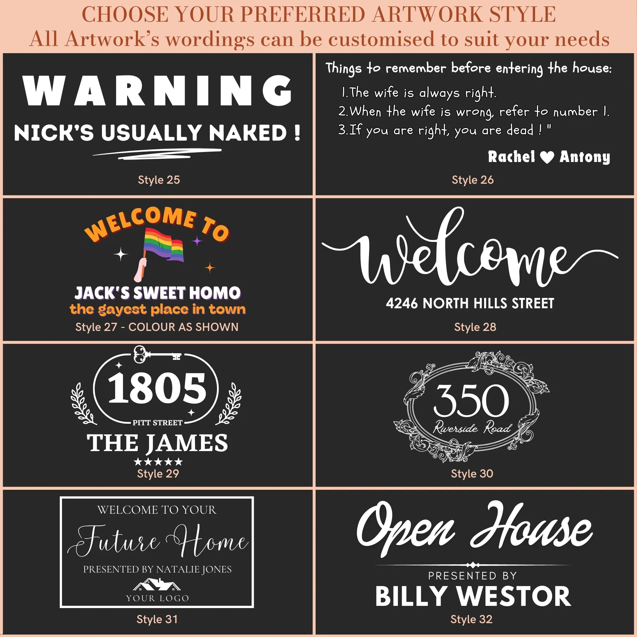 Personalised Welcome Front Doormat - PVC Loop Pile