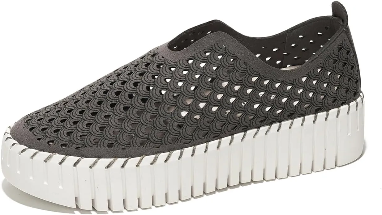 Platform Sneakers for Women - Lightweight Shoes for Women - Slip-On Womens Shoes, Non Slip Work Shoes Women, Leather Insole Walking Shoes Women Footwear (Daffodil)