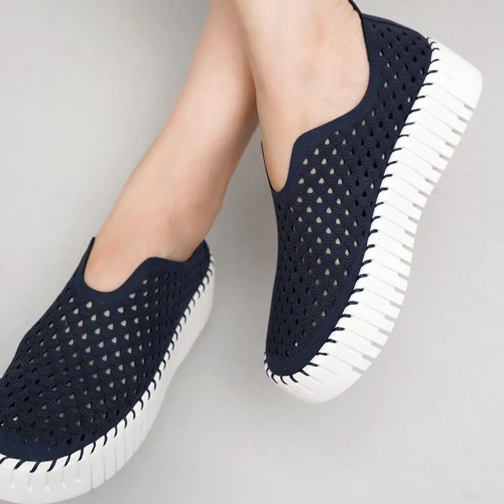 Platform Sneakers for Women - Lightweight Shoes for Women - Slip-On Womens Shoes, Non Slip Work Shoes Women, Leather Insole Walking Shoes Women Footwear (Daffodil)