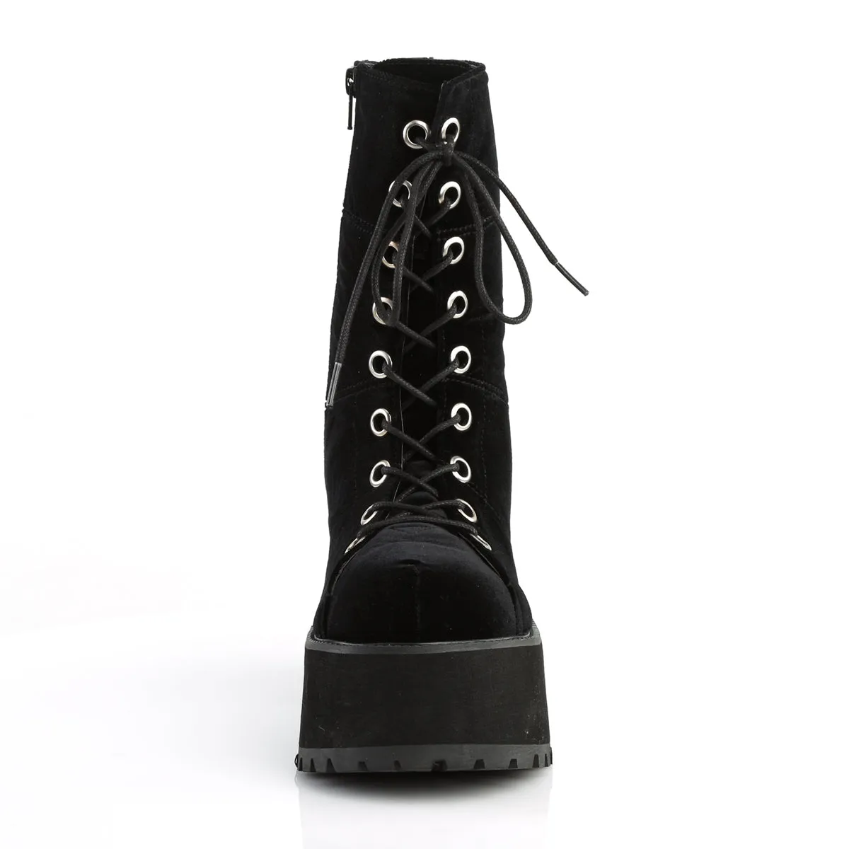 Platform Velvet Combat Boots
